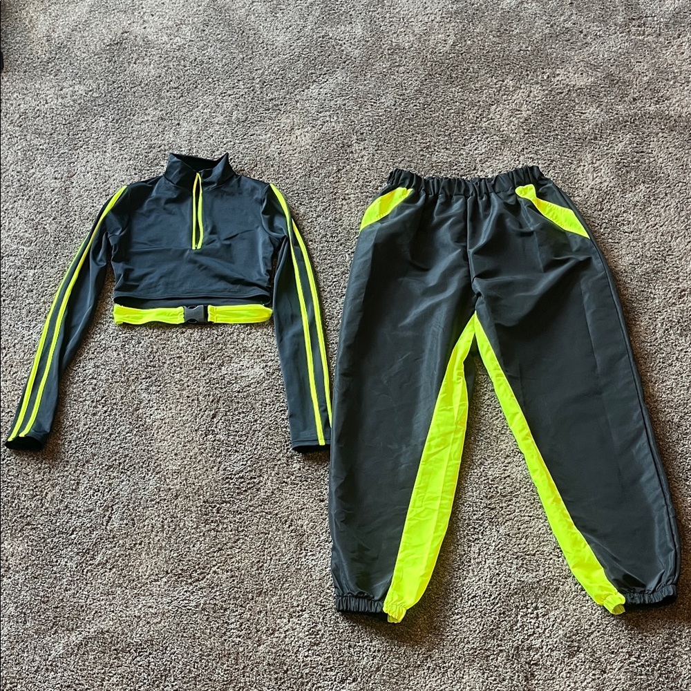 Weissman Neon Yellow and Black Dance Set
